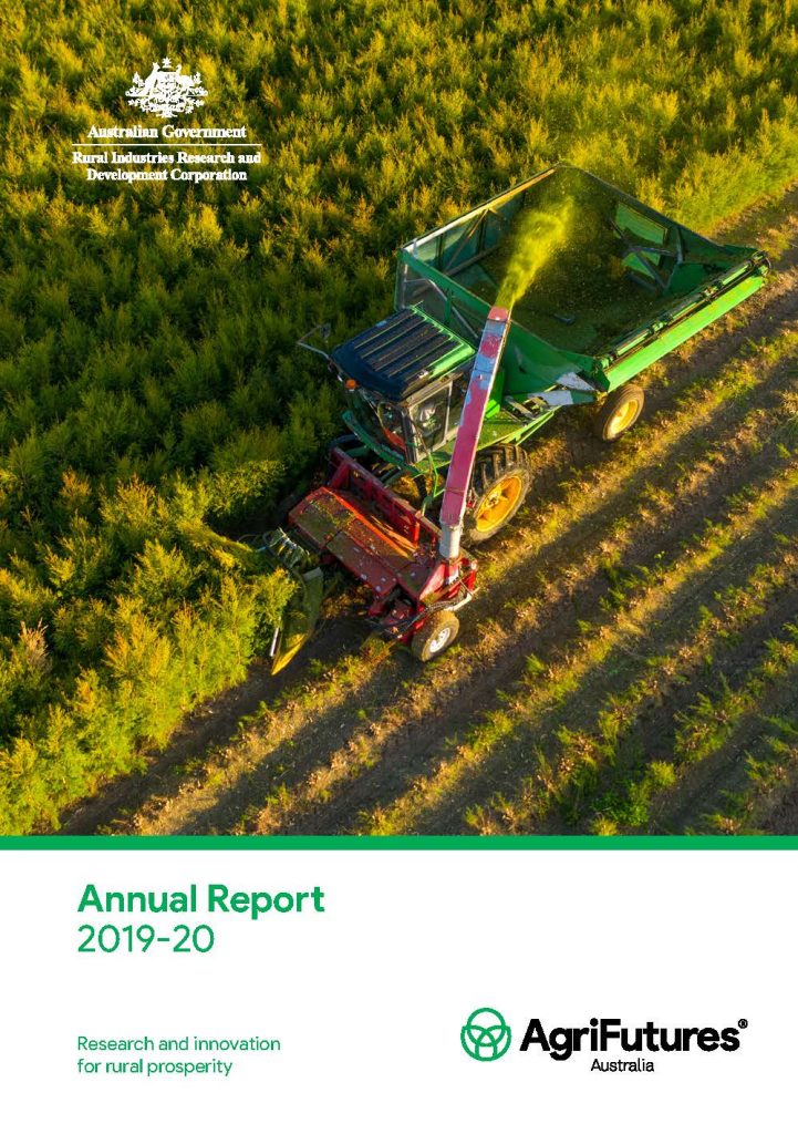 Cover of the AgriFutures Australia Annual Report 2019-2020